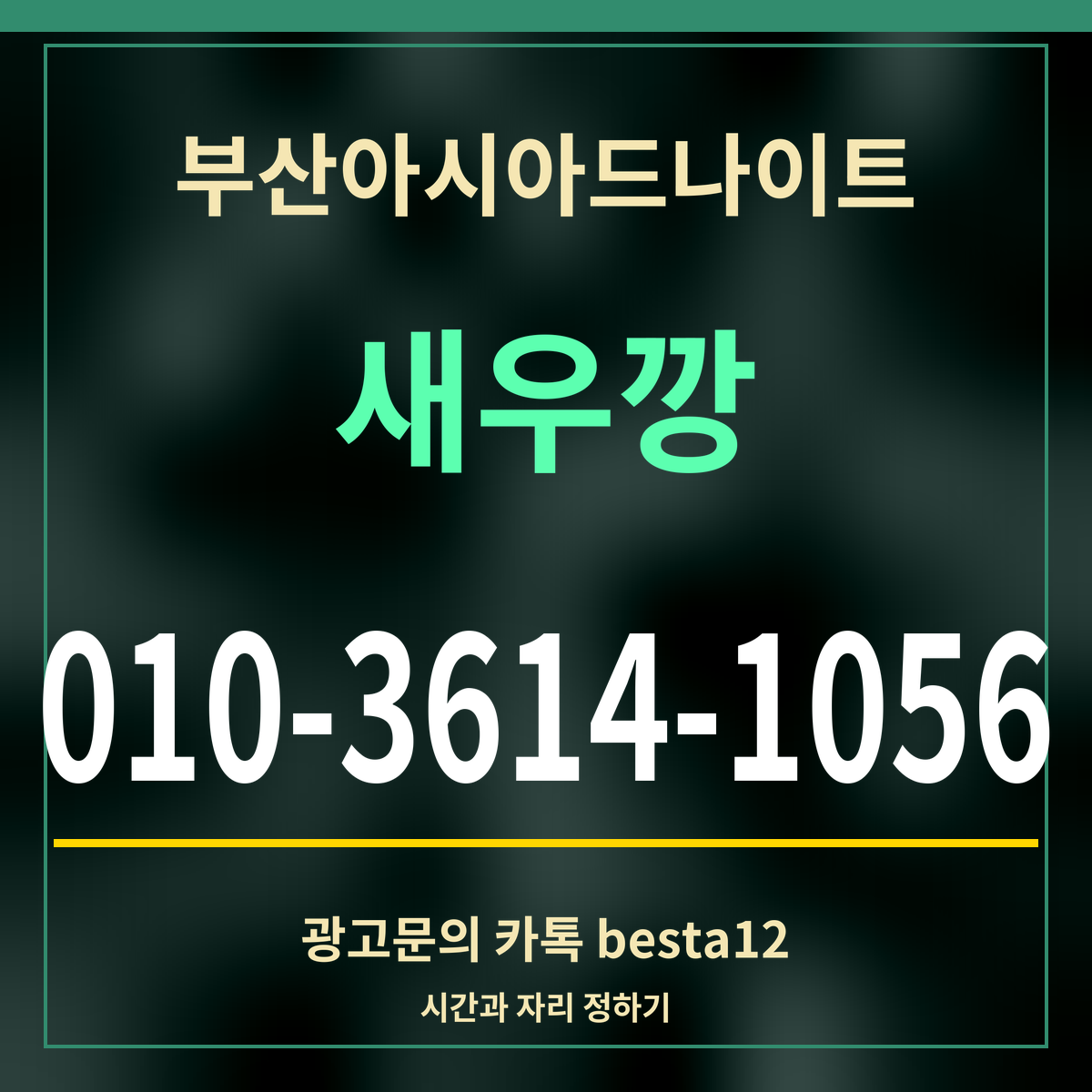 광고 · 부산아시아드나이트 · 새우깡 · 010-3614-1056